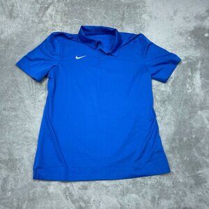 Nike Dri-Fit Blue Polo Shirt Large Short Sleeve Activewear a0696